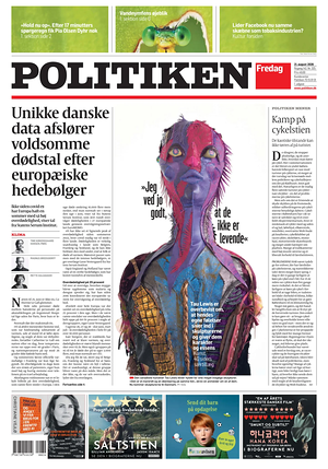 Prima pagina Politiken di oggi - Quotidiano estero