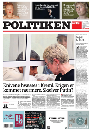 Prima pagina Politiken di oggi - Quotidiano estero