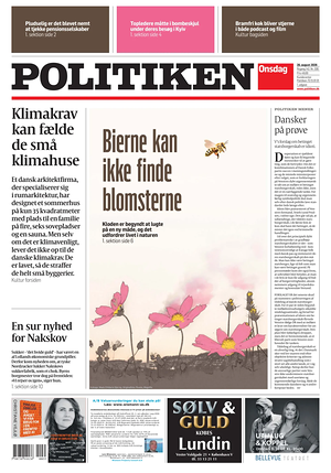 Prima pagina Politiken di oggi - Quotidiano estero