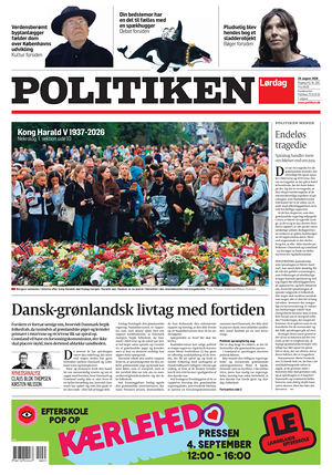 Prima pagina Politiken di oggi - Quotidiano estero