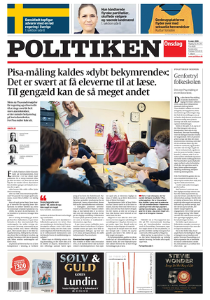Prima pagina Politiken di oggi - Quotidiano estero