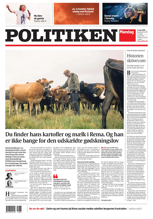 Prima pagina Politiken di oggi - Quotidiano estero