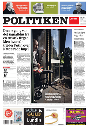 Prima pagina Politiken di oggi - Quotidiano estero