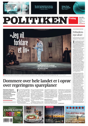 Prima pagina Politiken di oggi - Quotidiano estero