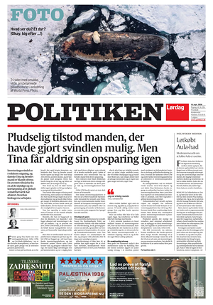 Prima pagina Politiken di oggi - Quotidiano estero