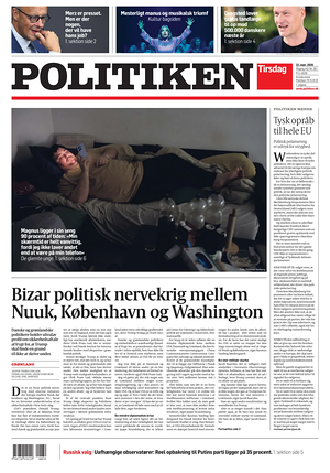 Prima pagina Politiken di oggi - Quotidiano estero