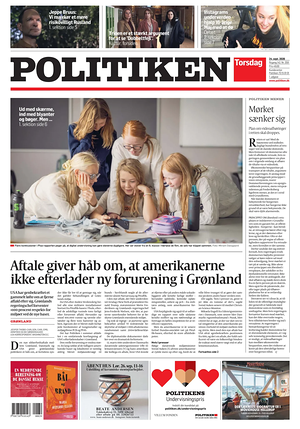 Prima pagina Politiken di oggi - Quotidiano estero