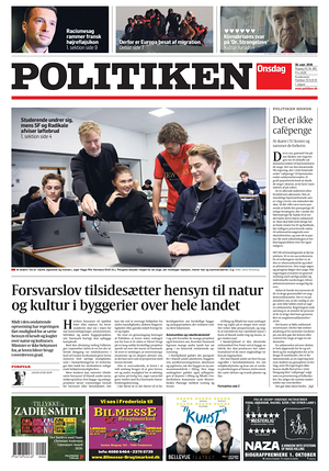 Prima pagina Politiken di oggi - Quotidiano estero