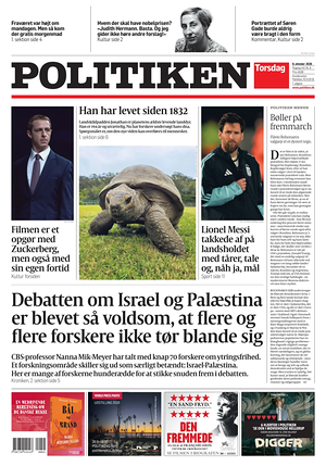 Prima pagina Politiken di oggi - Quotidiano estero