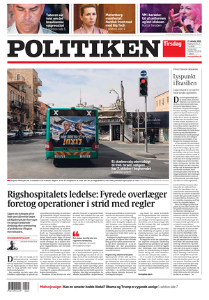 Prima pagina Politiken di oggi - Quotidiano estero