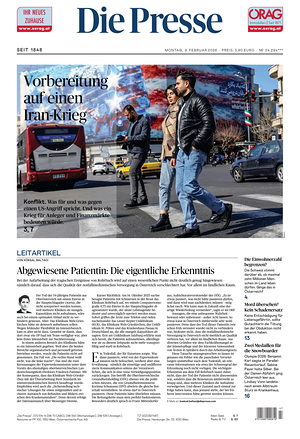 Prima pagina Die Presse di oggi - Quotidiano estero