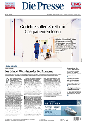 Prima pagina Die Presse di oggi - Quotidiano estero