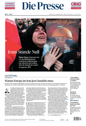 Prima pagina Die Presse di oggi - Quotidiano estero