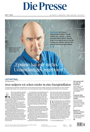 Prima pagina Die Presse di oggi - Quotidiano estero