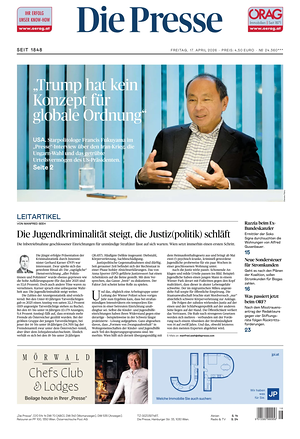 Prima pagina Die Presse di oggi - Quotidiano estero