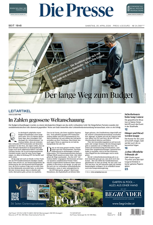 Prima pagina Die Presse di oggi - Quotidiano estero