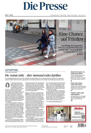 Prima pagina Die Presse di oggi - Quotidiano estero