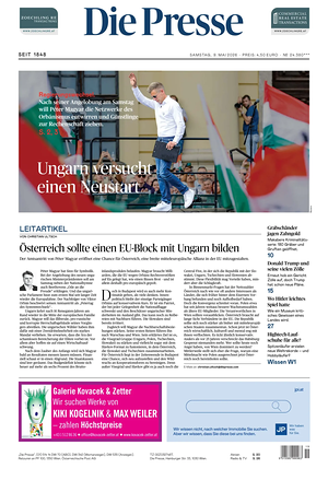 Prima pagina Die Presse di oggi - Quotidiano estero