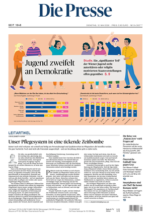 Prima pagina Die Presse di oggi - Quotidiano estero
