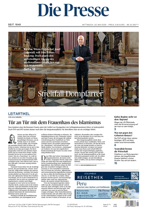 Prima pagina Die Presse di oggi - Quotidiano estero