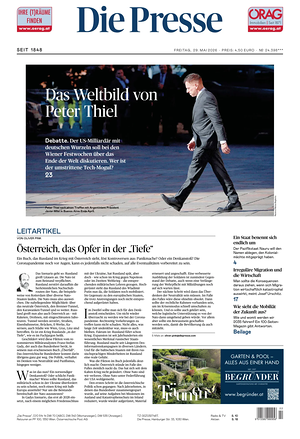 Prima pagina Die Presse di oggi - Quotidiano estero