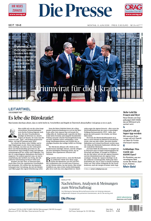 Prima pagina Die Presse di oggi - Quotidiano estero
