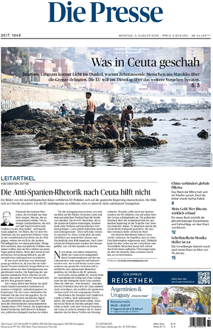 Prima pagina Die Presse di oggi - Quotidiano estero