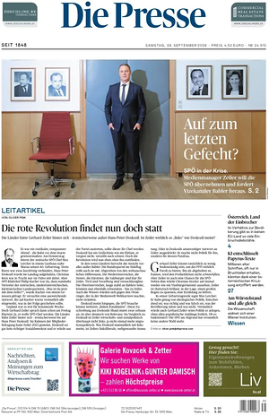 Prima pagina Die Presse di oggi - Quotidiano estero