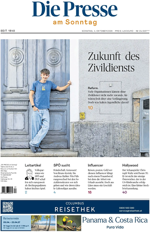 Prima pagina Die Presse di oggi - Quotidiano estero
