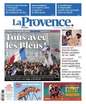 Une de La Provence Marseille du jour - Journal régional