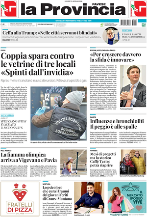 Prima pagina La Provincia Pavese di oggi - Quotidiano regionale