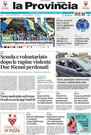 Prima pagina La Provincia Pavese di oggi - Quotidiano regionale