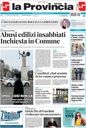 Prima pagina La Provincia Pavese di oggi - Quotidiano regionale