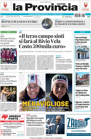 Prima pagina La Provincia Pavese di oggi - Quotidiano regionale