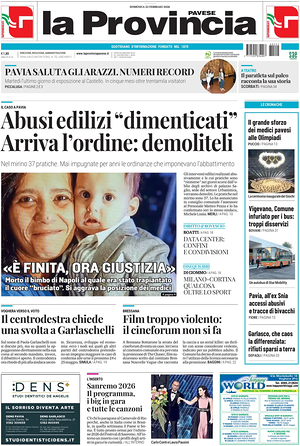 Prima pagina La Provincia Pavese di oggi - Quotidiano regionale