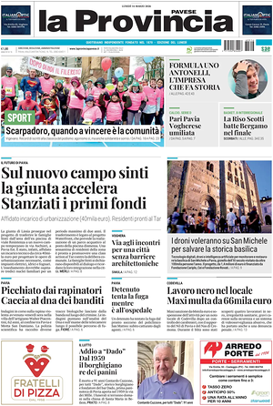 Prima pagina La Provincia Pavese di oggi - Quotidiano regionale