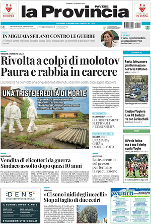 Prima pagina La Provincia Pavese di oggi - Quotidiano regionale