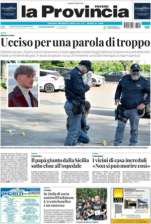 Prima pagina La Provincia Pavese di oggi - Quotidiano regionale