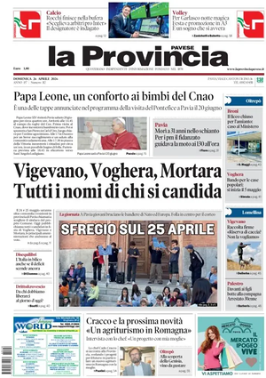 Prima pagina La Provincia Pavese di oggi - Quotidiano regionale