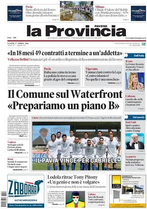 Prima pagina La Provincia Pavese di oggi - Quotidiano regionale
