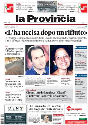 Prima pagina La Provincia Pavese di oggi - Quotidiano regionale