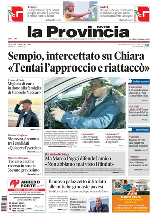 Prima pagina La Provincia Pavese di oggi - Quotidiano regionale