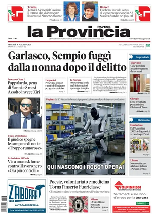 Prima pagina La Provincia Pavese di oggi - Quotidiano regionale