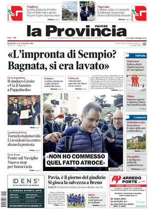 Prima pagina La Provincia Pavese di oggi - Quotidiano regionale