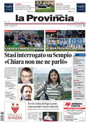 Prima pagina La Provincia Pavese di oggi - Quotidiano regionale