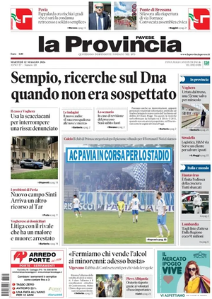 Prima pagina La Provincia Pavese di oggi - Quotidiano regionale