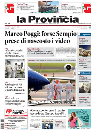 Prima pagina La Provincia Pavese di oggi - Quotidiano regionale