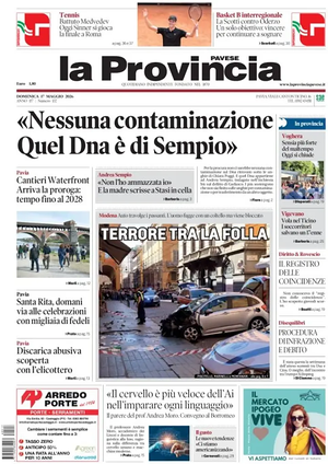 Prima pagina La Provincia Pavese di oggi - Quotidiano regionale