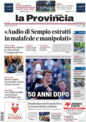 Prima pagina La Provincia Pavese di oggi - Quotidiano regionale