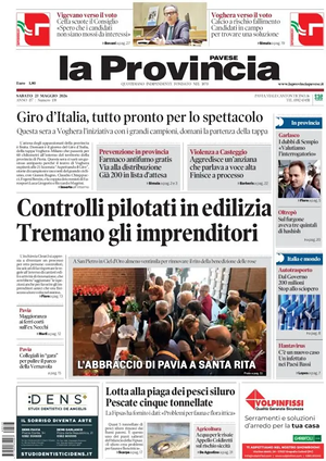 Prima pagina La Provincia Pavese di oggi - Quotidiano regionale